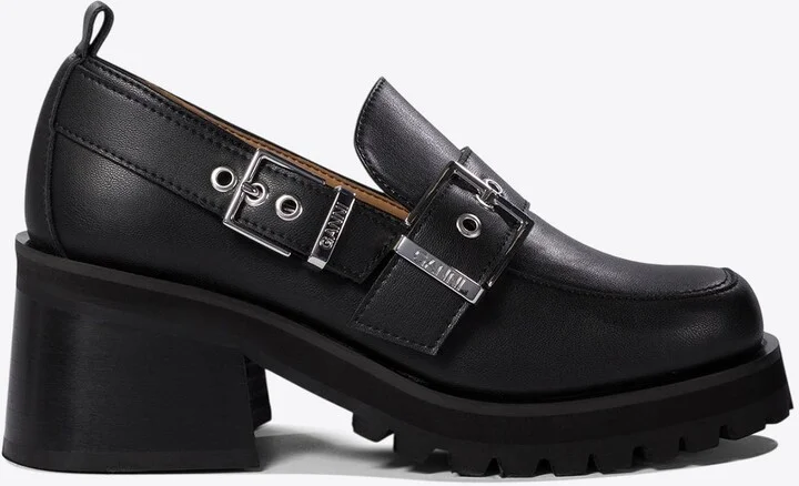 Feminine Buckle Platform Loafers