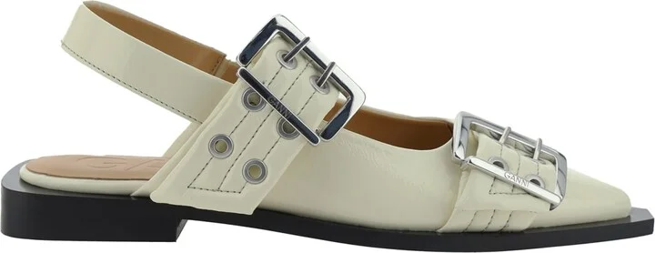 Feminine Buckle Slingback Ballerinas