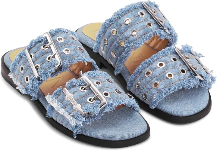 Feminine denim sandals - Image 2