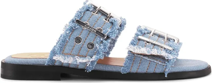 Feminine denim sandals