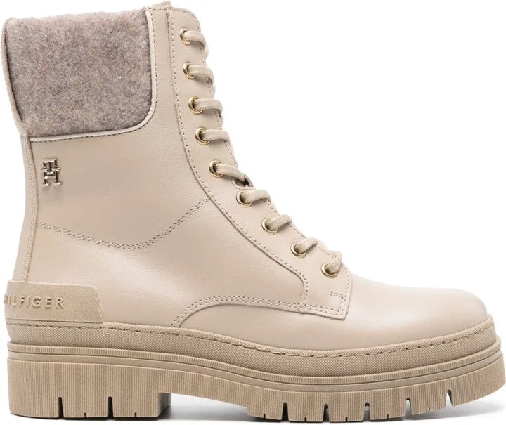 Feminine Felt Lace Up Bootie