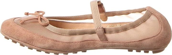 Fendi Baguette Suede & Mesh Ballet Flat - Image 2