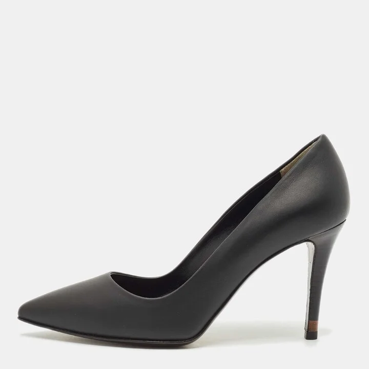 Fendi Black Leather Pointed Toe Pumps Size 35.5