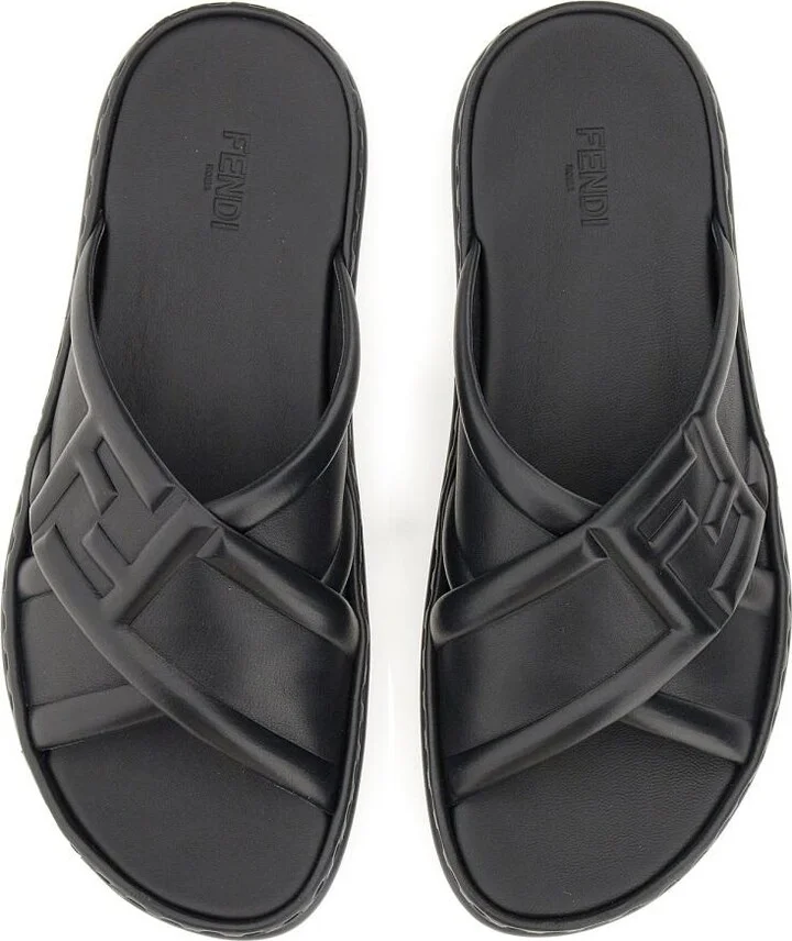 Fendi Black Leather Sandal - Image 2