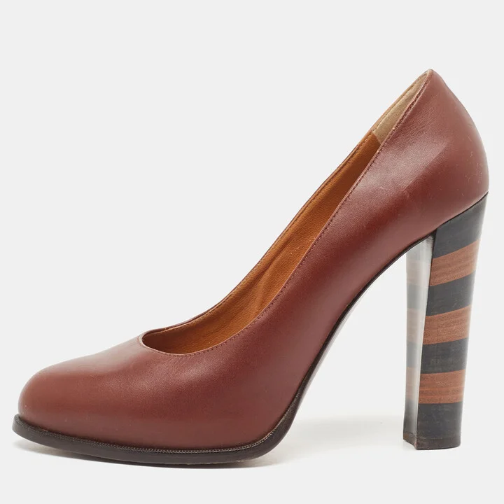 Fendi Burgundy Leather Pumps Size 39