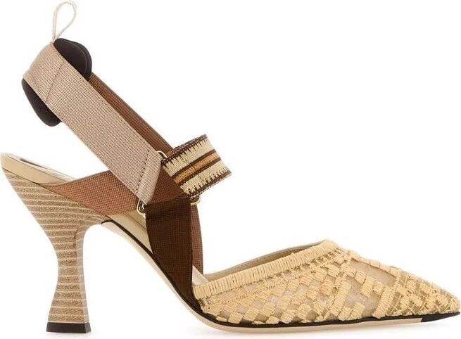 Fendi Colibrì FF Embroidered Slingback Pumps