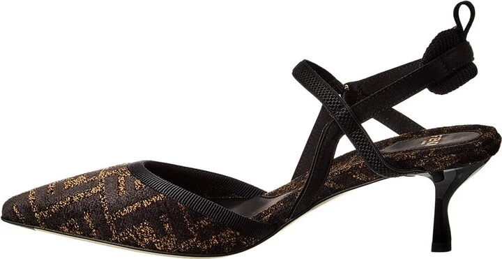 Fendi Colibri Lite Chenille & Jacquard Slingback Pump - Image 2