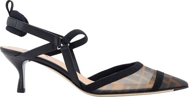 Fendi Colibrì Lite Pointed-Toe Slingback Pumps