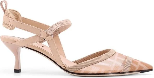 Fendi Colibri Lite Pointed-Toe Slingback Pumps