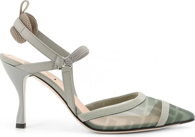 Fendi Colibrì Lite Pointed-Toe Slingback Pumps