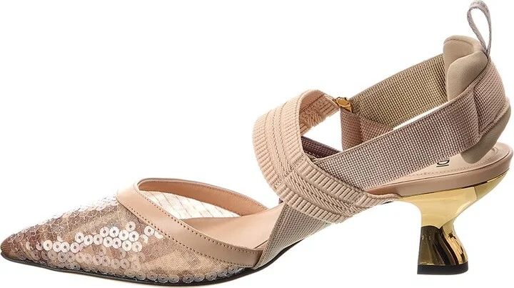 Fendi Colibri Sequin Mesh Slingback Pump - Image 2