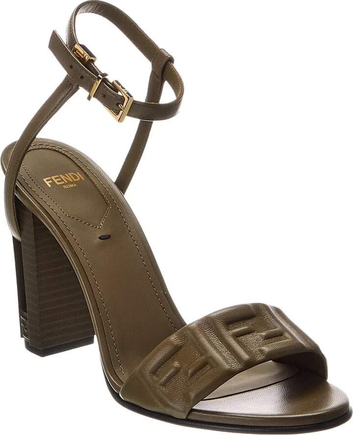 Fendi Delfina Leather Sandal