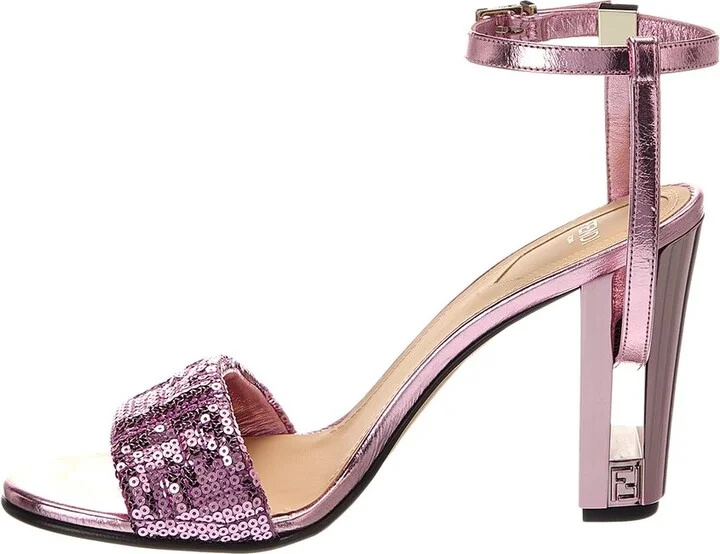 Fendi Delfina Sequin & Leather Sandal - Image 2