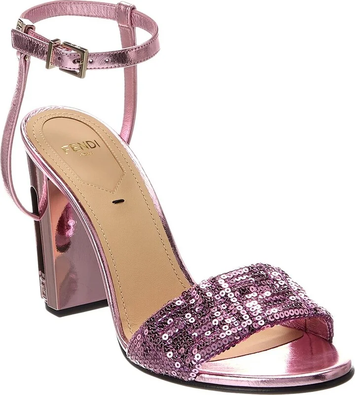 Fendi Delfina Sequin & Leather Sandal