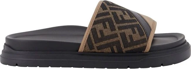 Fendi Diagonal FF Jacquard Slides
