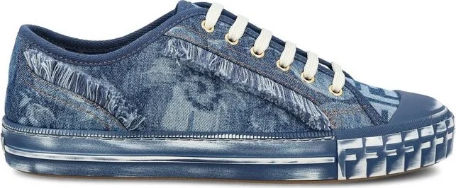 Fendi Domino Denim Low-Top Sneakers
