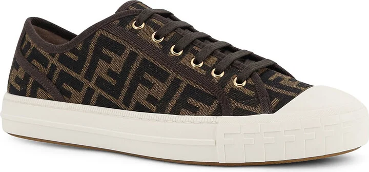 Fendi Domino Ff Jacquard Fabric Sneakers - Image 2