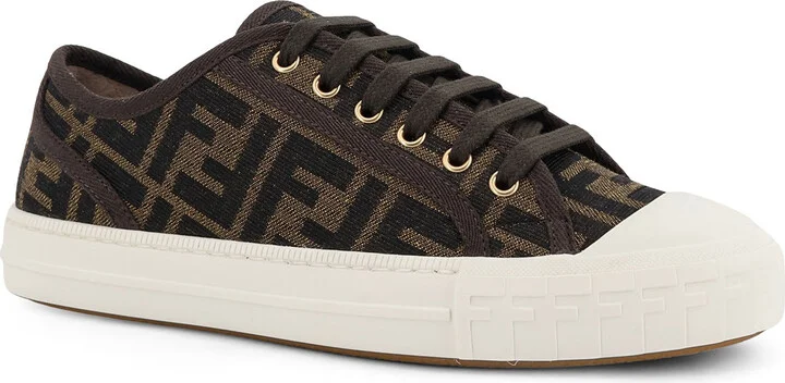 Fendi Domino Ff Jacquard Fabric Sneakers - Image 2