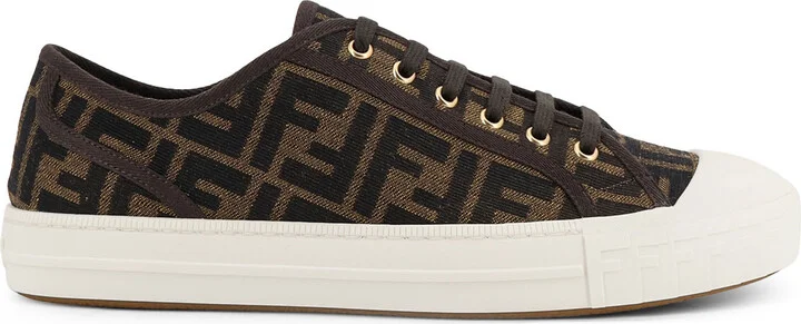 Fendi Domino Ff Jacquard Fabric Sneakers