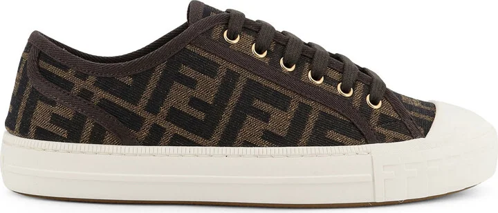 Fendi Domino Ff Jacquard Fabric Sneakers