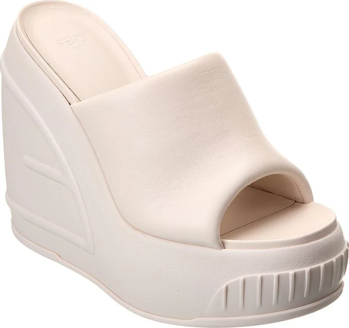 Fendi Fashion Show Leather Wedge Sandal