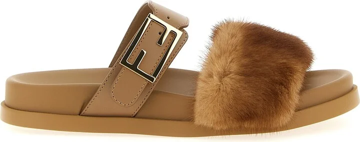 Fendi Feel Sandals Brown