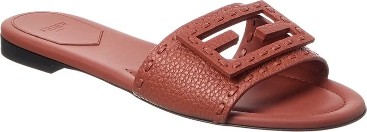 Fendi Ff Baguette Leather Sandal