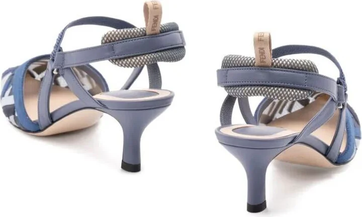 Fendi Ff Embroidery Hummingbird Lite Mesh Slingback Shoes - Image 3