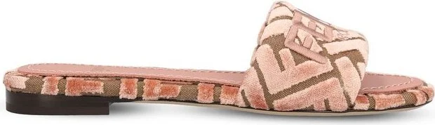 Fendi FF Flocked Sandals