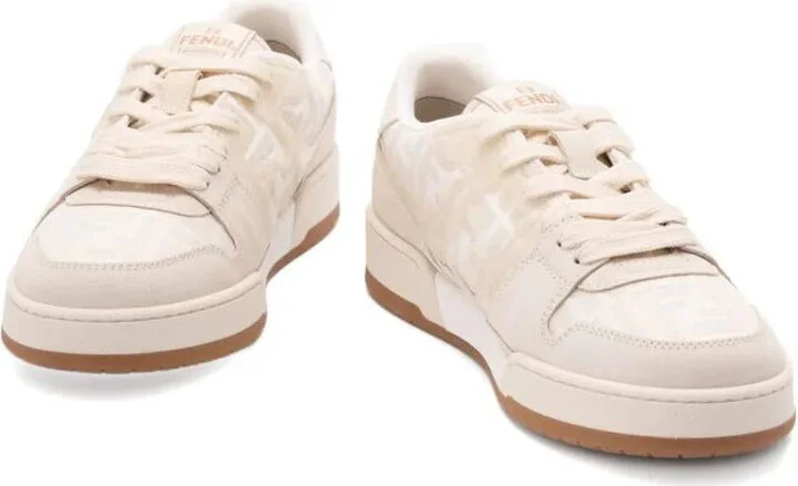 Fendi Ff Jacquard And Suede Match Sneakers Shoes - Image 2