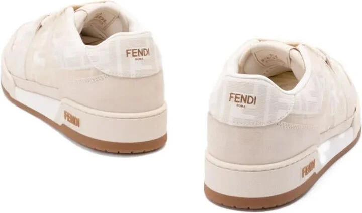 Fendi Ff Jacquard And Suede Match Sneakers Shoes - Image 3