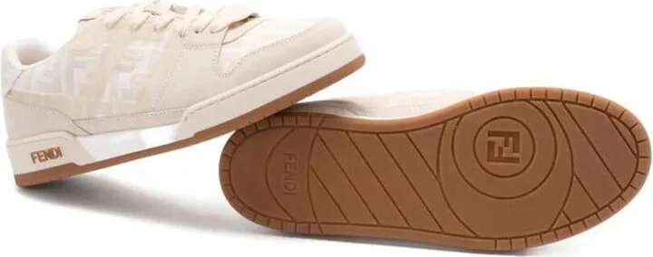 Fendi Ff Jacquard And Suede Match Sneakers Shoes - Image 4