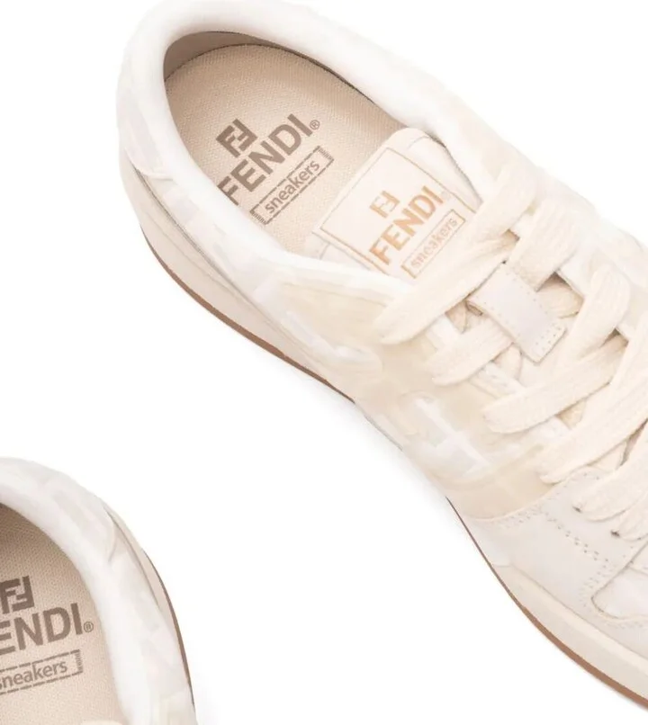 Fendi Ff Jacquard And Suede Match Sneakers Shoes - Image 5