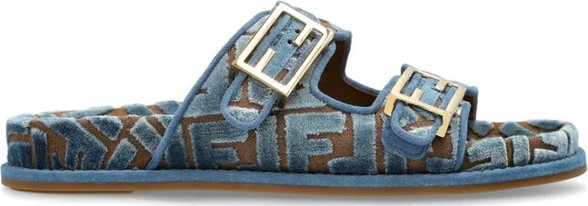 Fendi FF Jacquard Slip-On Slides