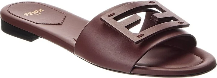 Fendi Ff Leather Sandal