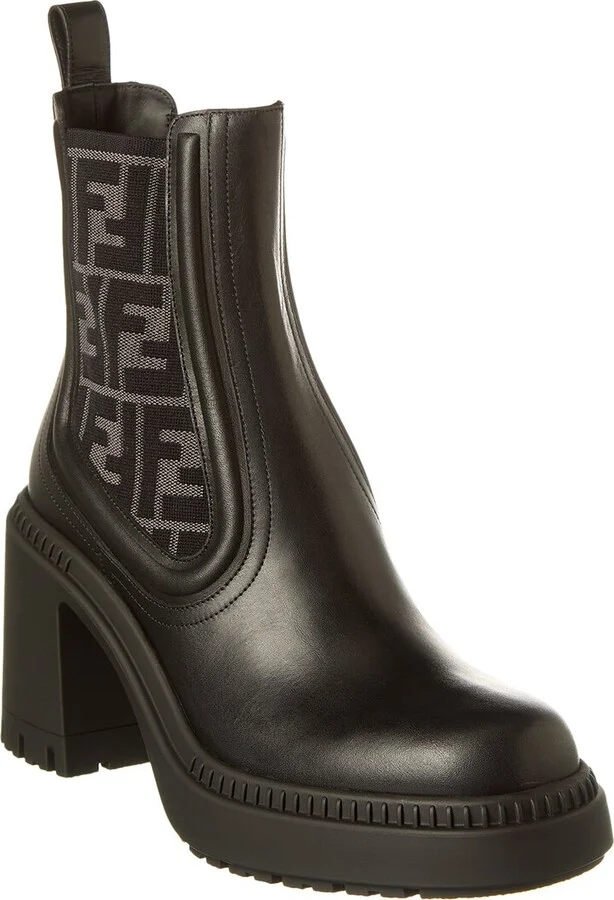 Fendi Ff Logo Domino Leather Boot