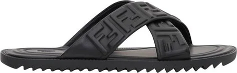 Fendi FF Logo Embossed Sandals