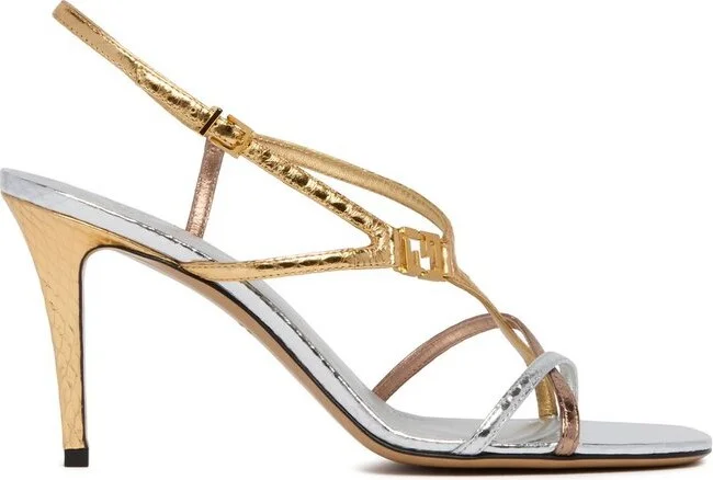 Fendi FFold High-Heeled Strappy Sandals