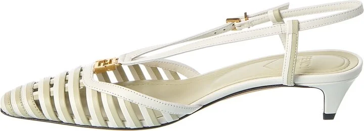 Fendi Ffold Leather Slingback Pump - Image 2