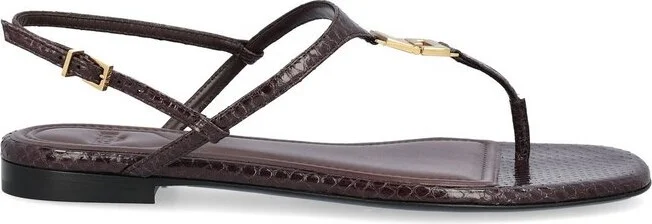 Fendi FFold Logo Plaque Thong Sandals