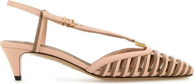 Fendi FFold Low-Heeled Slingback Pumps