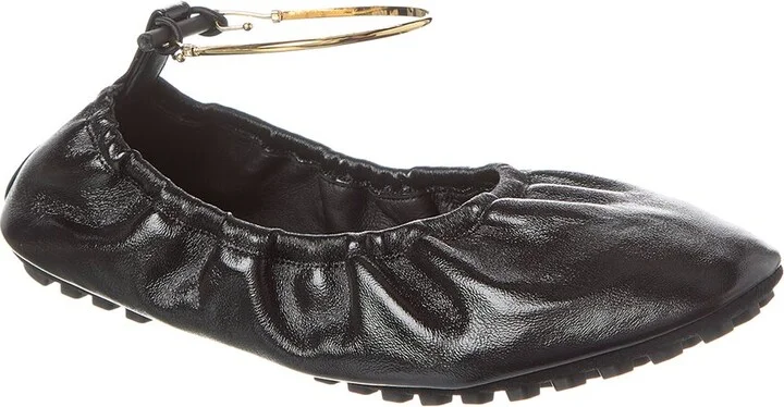 Fendi Filo Leather Ballerina Flat