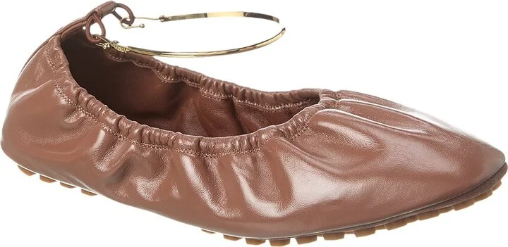 Fendi Filo Leather Ballerina Flat