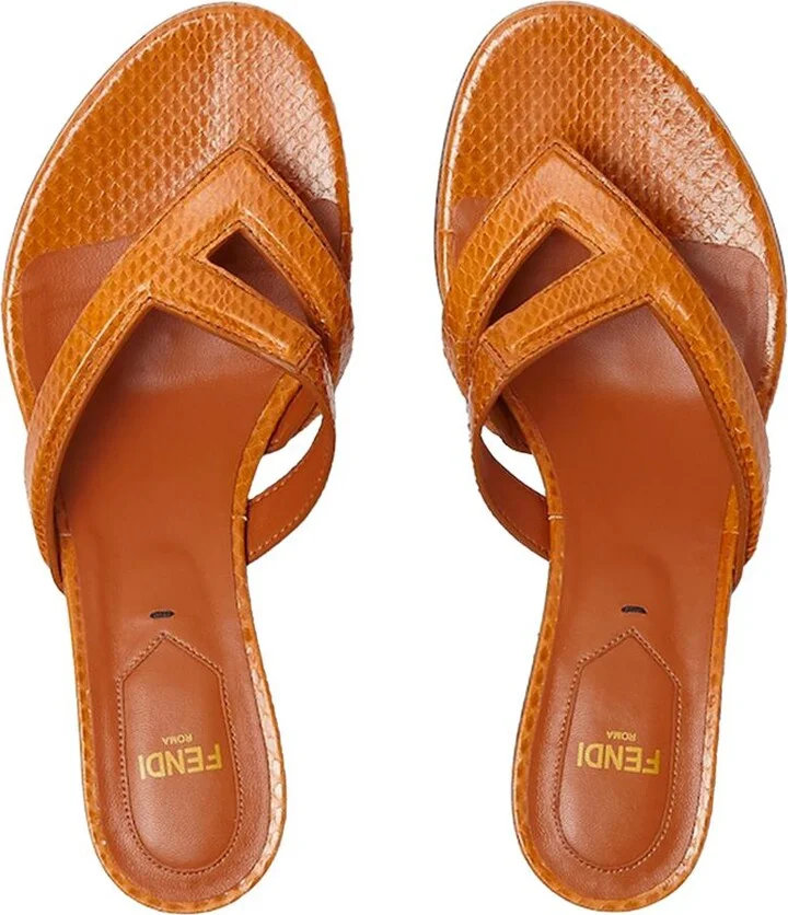 Fendi Fling Medium-Heeled Thong Sandals Shoes - Image 3