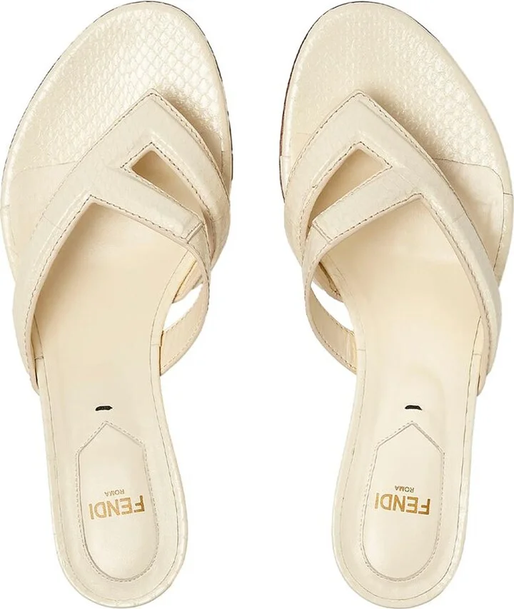 Fendi Fling Medium-Heeled Thong Sandals Shoes - Image 3