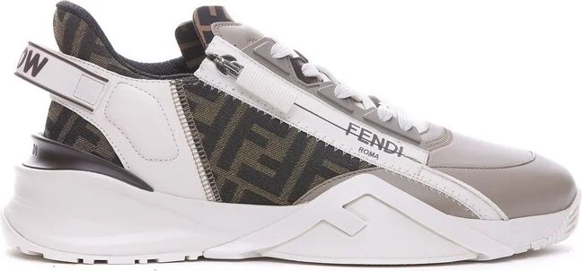 Fendi Flow FF Jacquard Lace-Up Sneakers