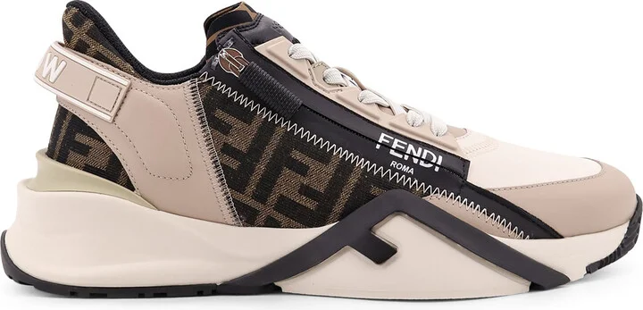 Fendi Flow Leather Sneakers With Ff Motif