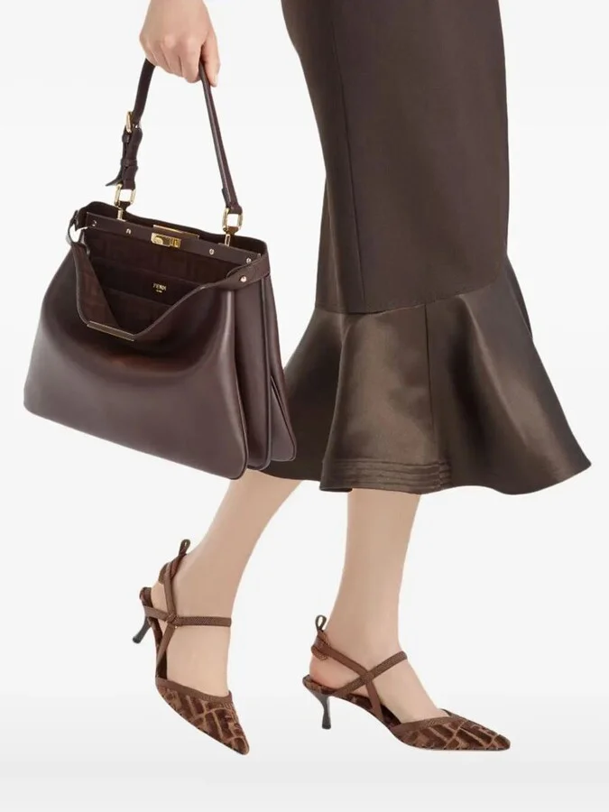 Fendi Hummingbird Lite Slingbacks In Ff Fabric Shoes - Image 2