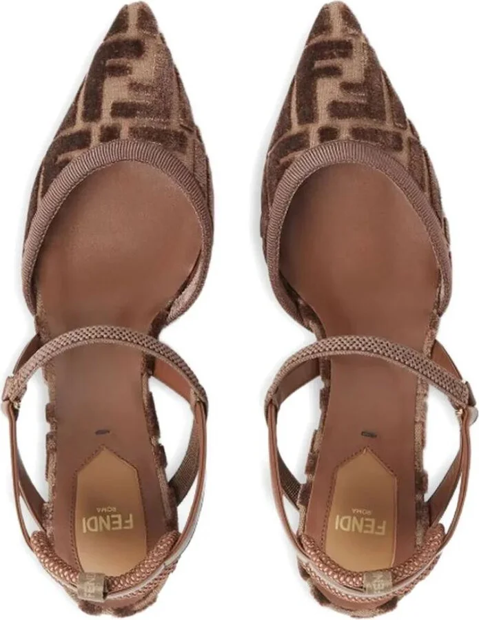 Fendi Hummingbird Lite Slingbacks In Ff Fabric Shoes - Image 4