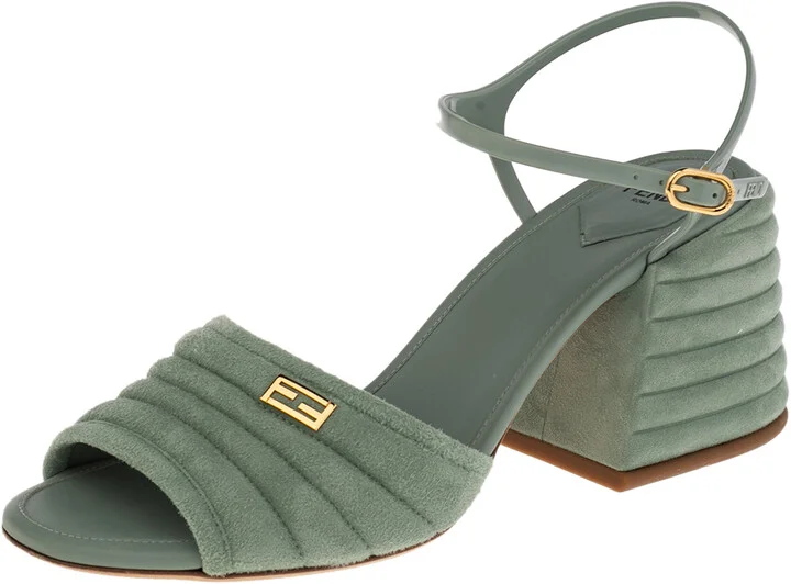 Fendi Light Blue Suede And Jelly Promenade Sandals Size 39